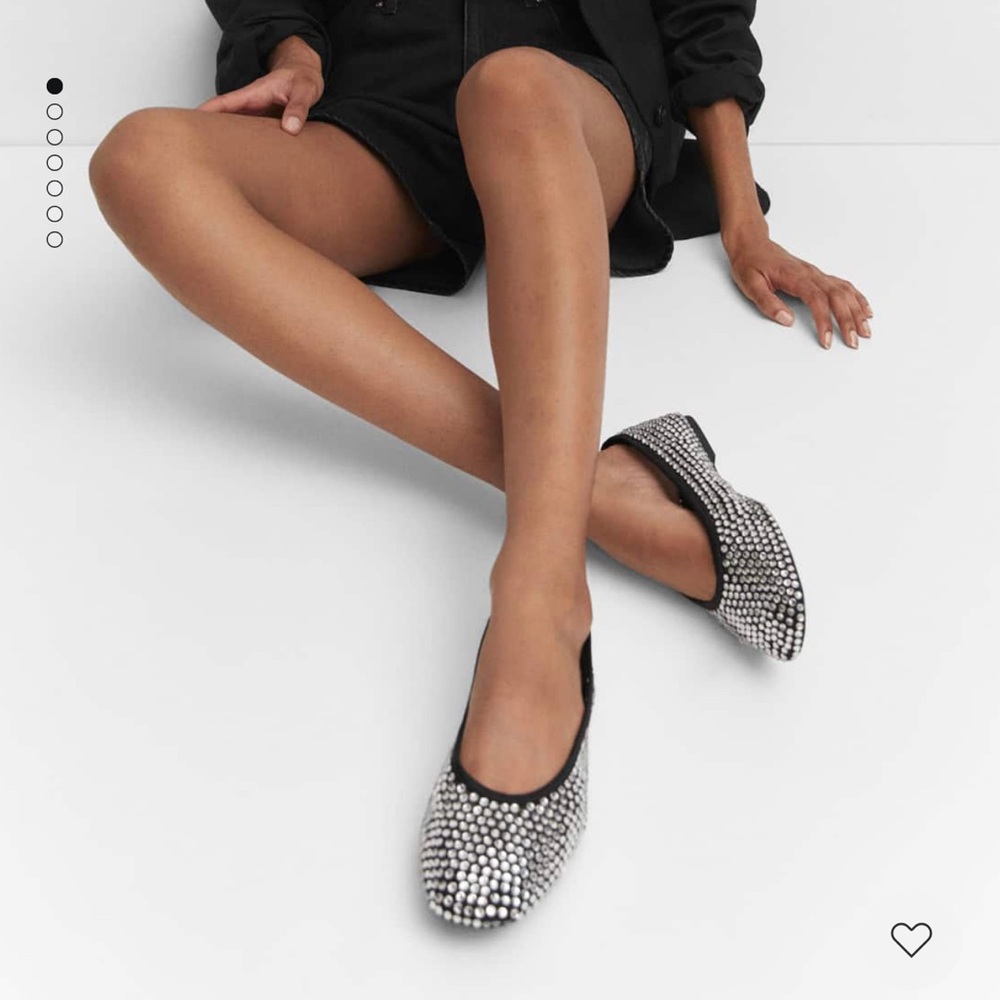 MANGO rhinestone ballerinas